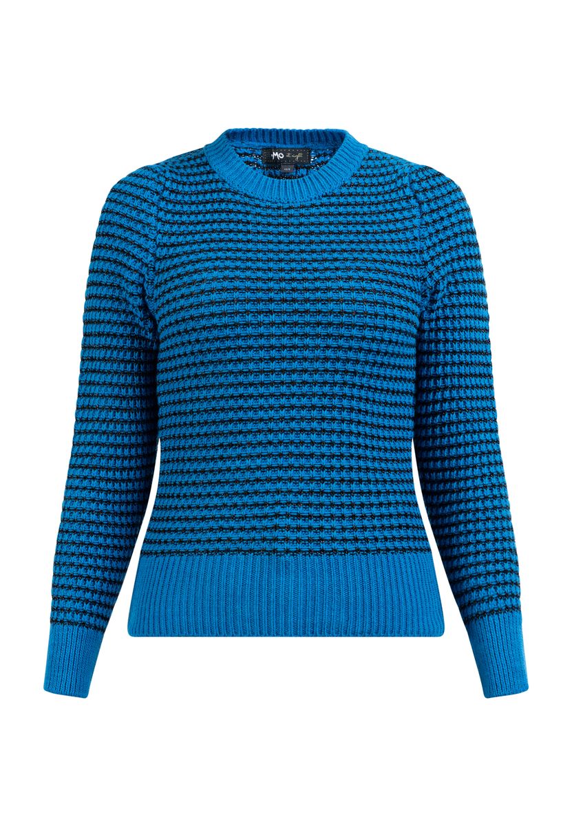 Schimmernder Waffelstrick-Pullover