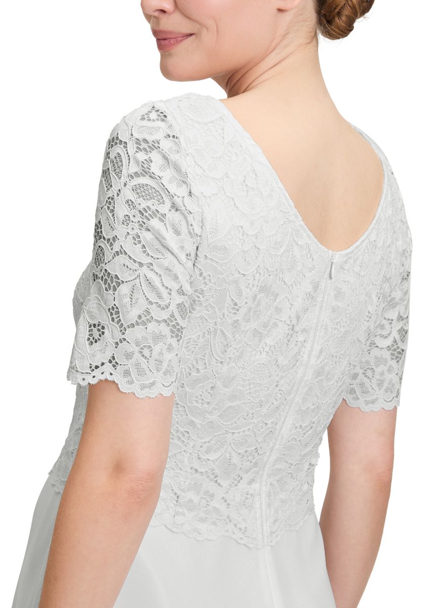 Ausgestelltes Midikleid mit Spitzenoberteil