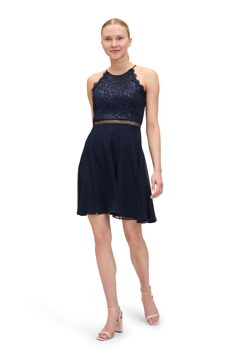Cocktailkleid mit Pailletten und Spitze