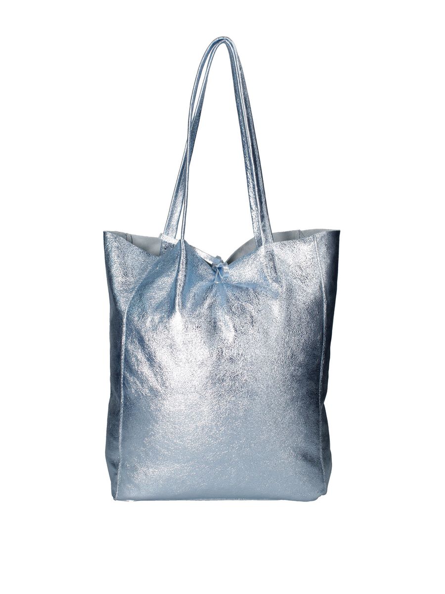 Shopper aus Metallic-Crackle-Leder