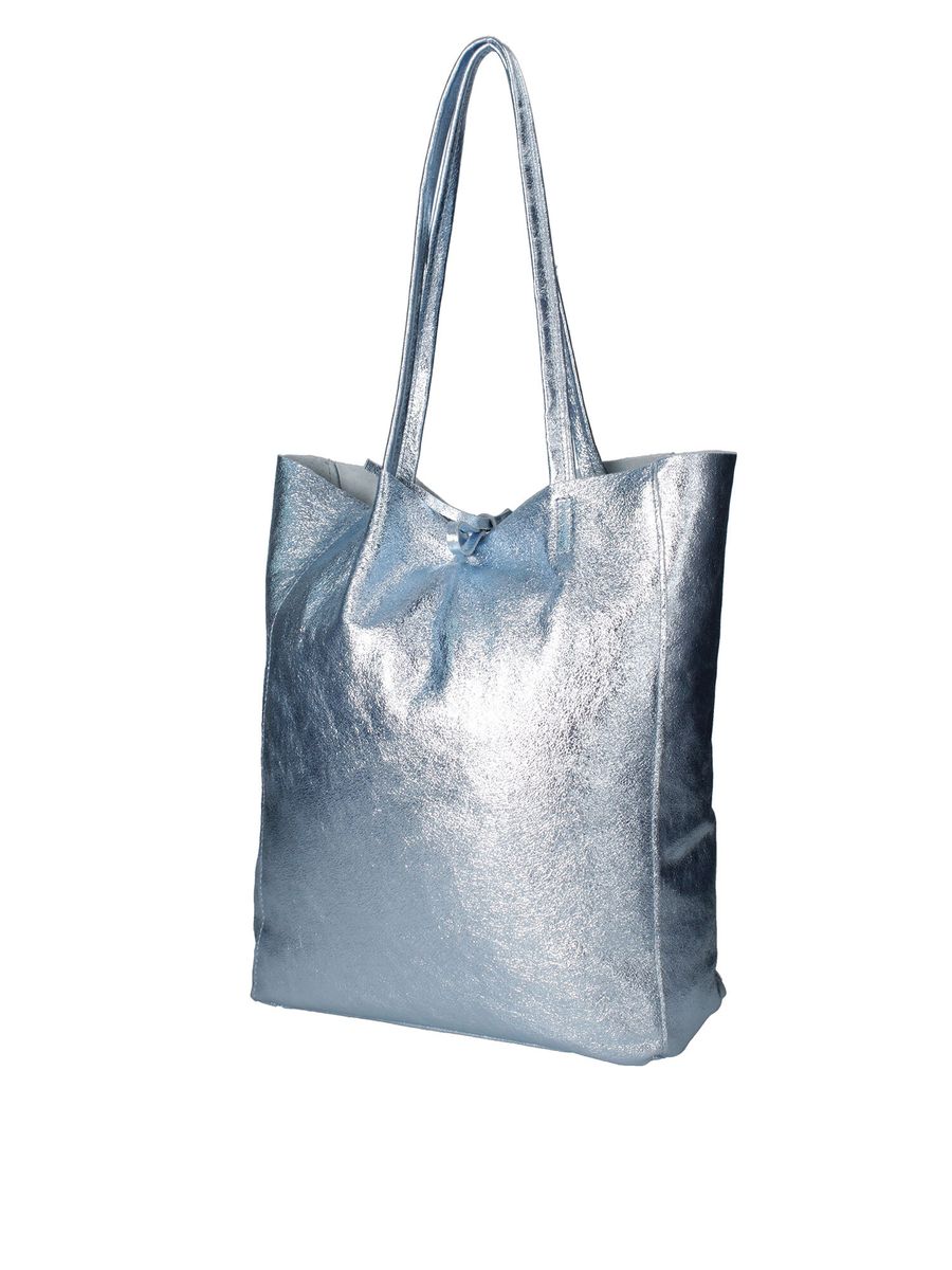 Shopper aus Metallic-Crackle-Leder