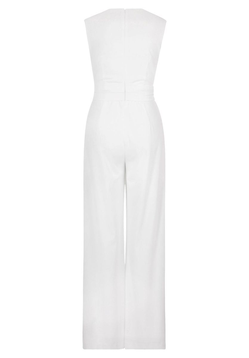Ärmelloser Crepe-Jumpsuit mit weitem Bein
