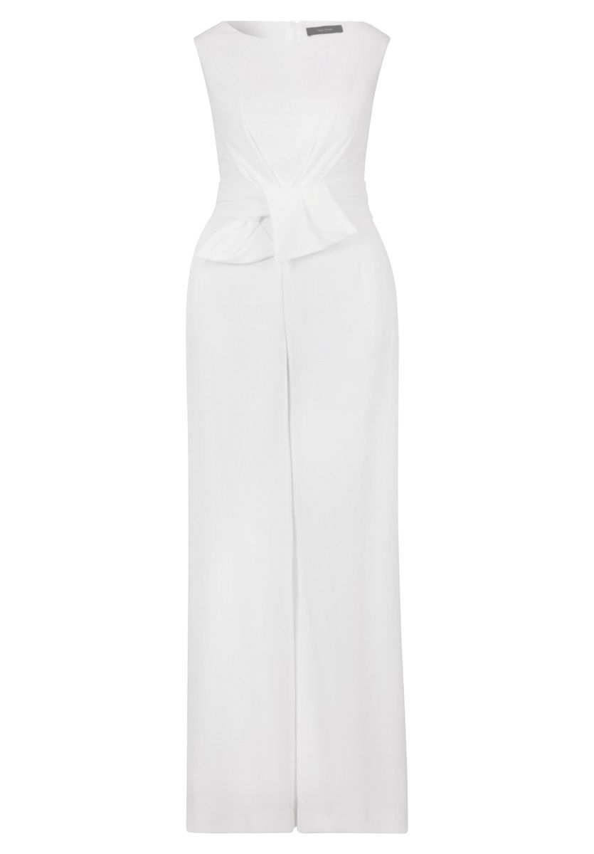 Ärmelloser Crepe-Jumpsuit mit weitem Bein