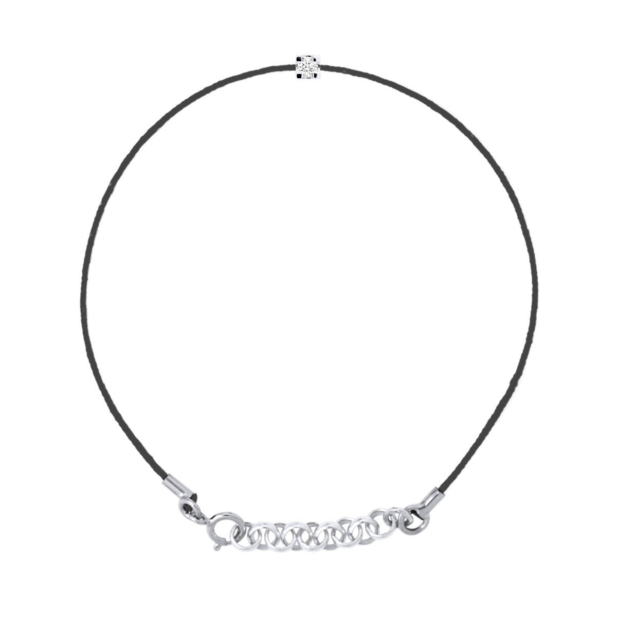 Minimalistisches Diamant-Nylon-Kordelarmband