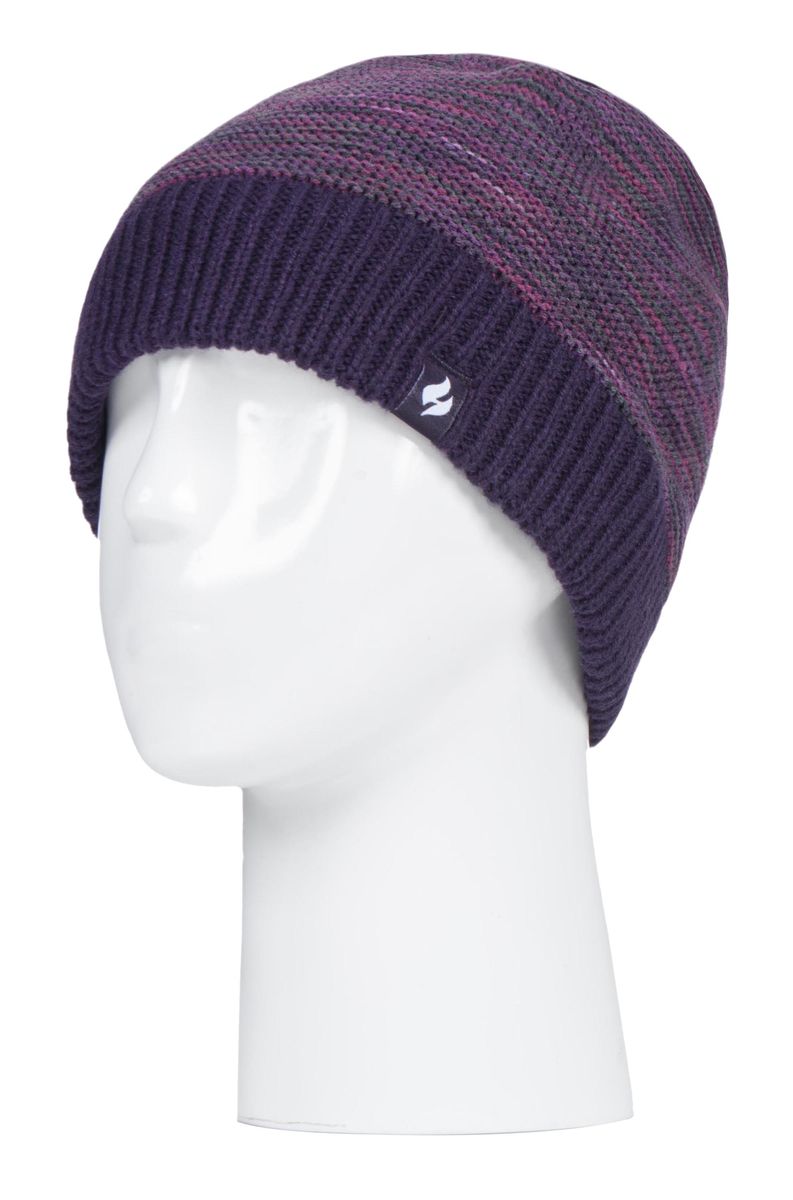 Thermische Strickmütze mit geripptem Umschlag