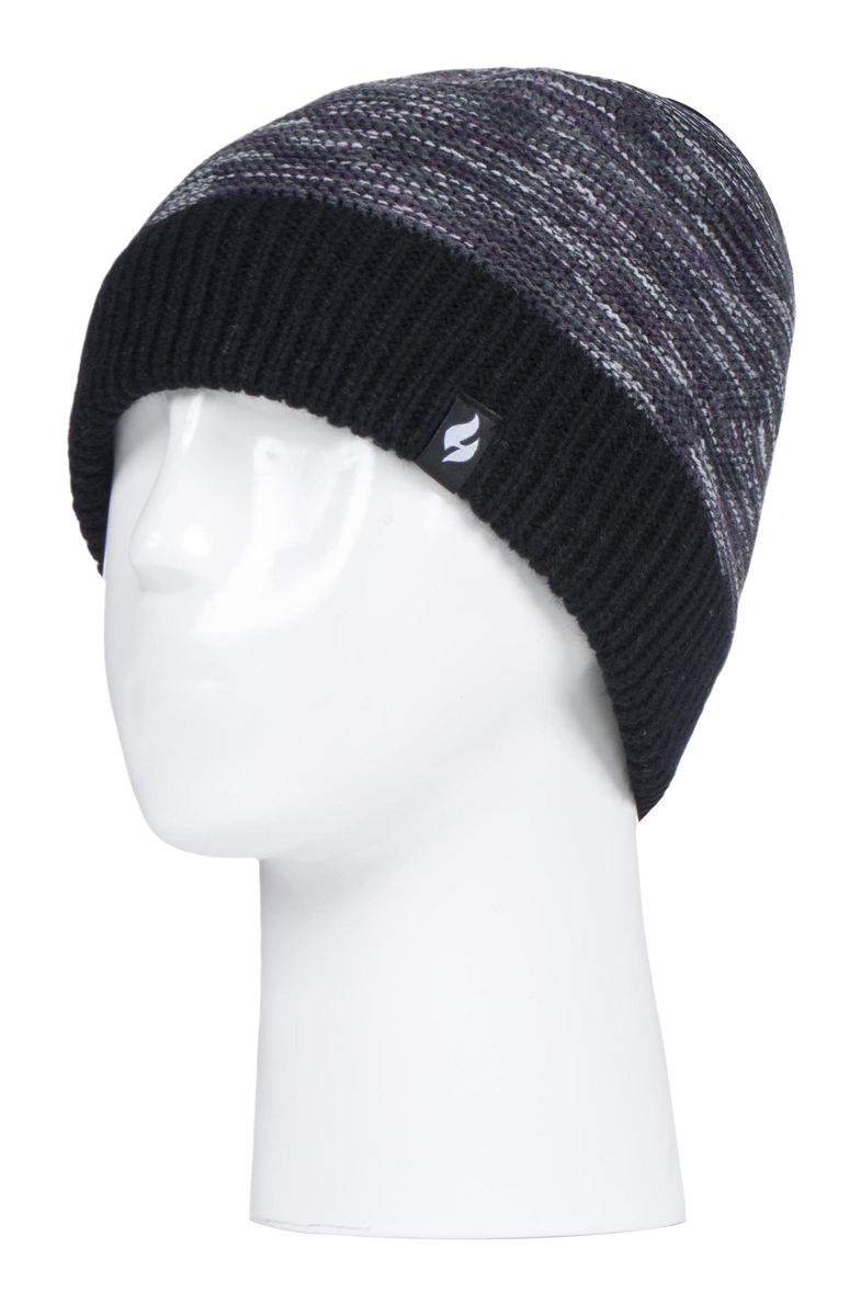 Thermische Strickmütze mit geripptem Umschlag
