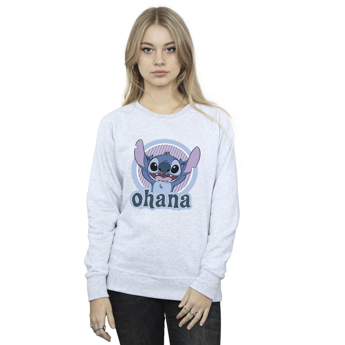 Stitch Ohana Grafik-Sweatshirt mit Rundhalsausschnitt