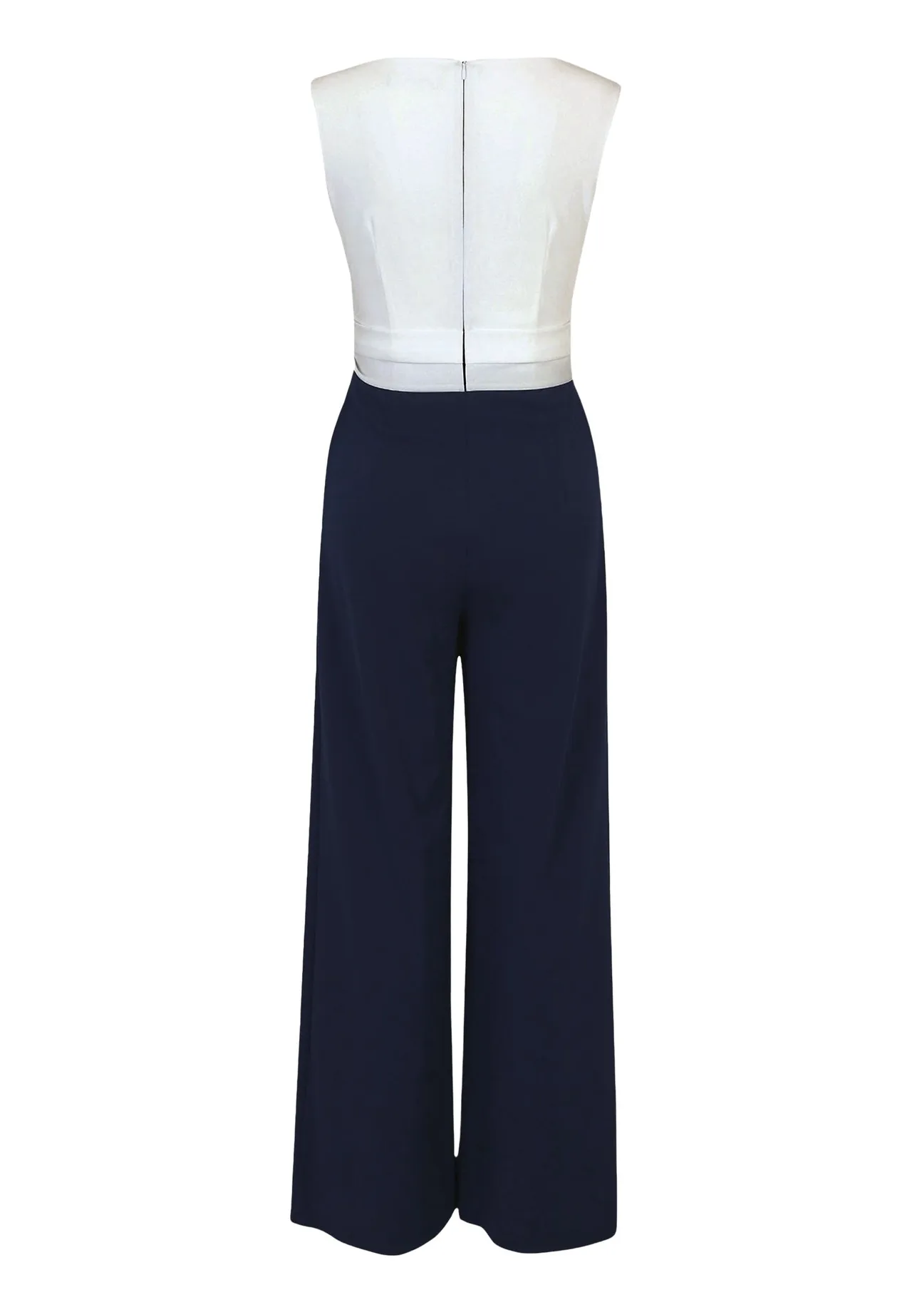 Eleganter zweifarbiger Jumpsuit mit weitem Bein