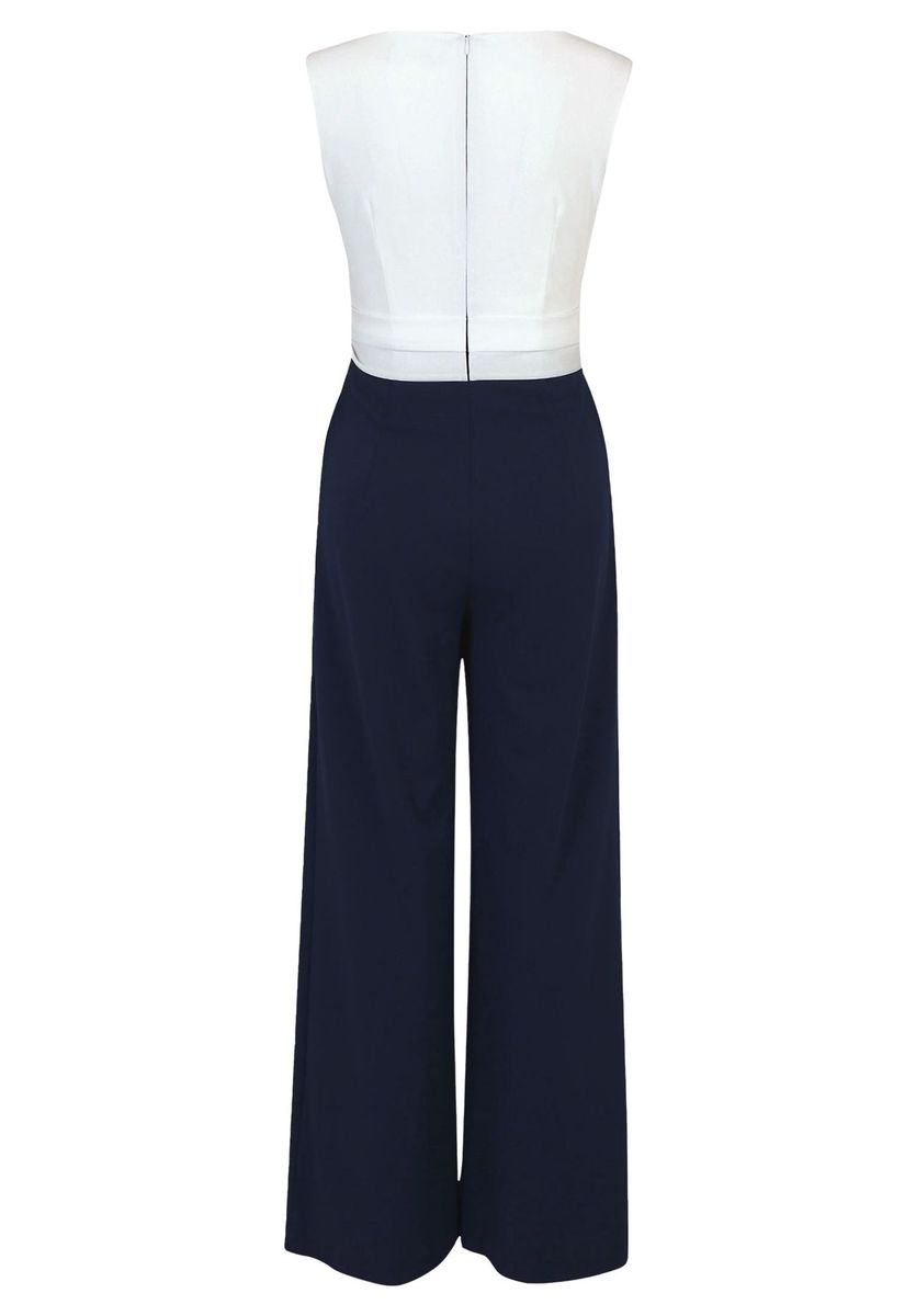 Eleganter zweifarbiger Jumpsuit mit weitem Bein