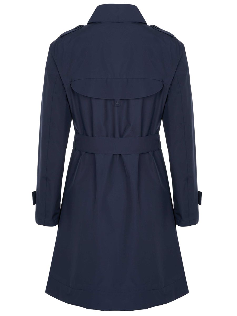 Funktionaler zweireihiger Trenchcoat mit Gürtel