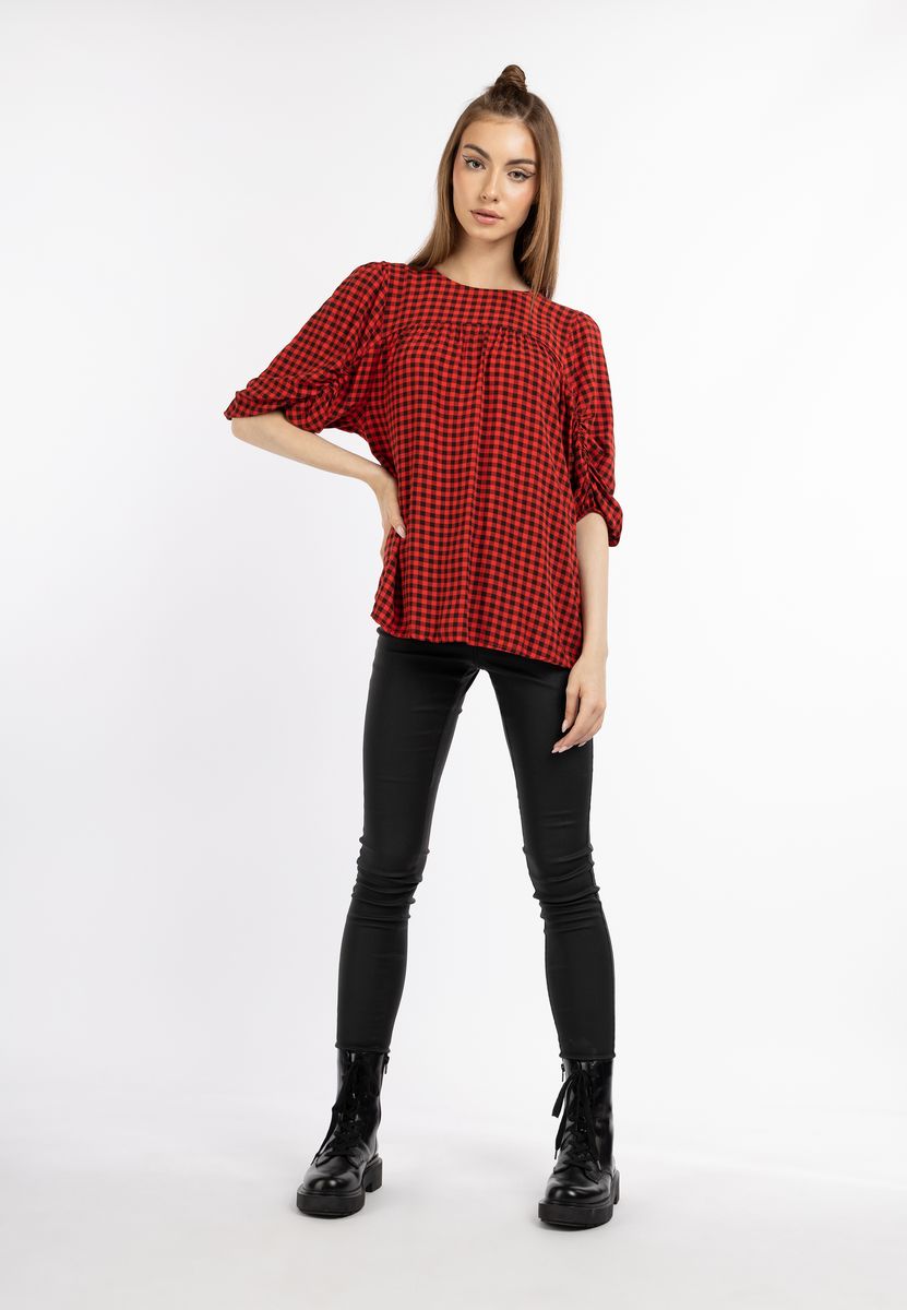 Karobluse mit gerafften Ärmeln