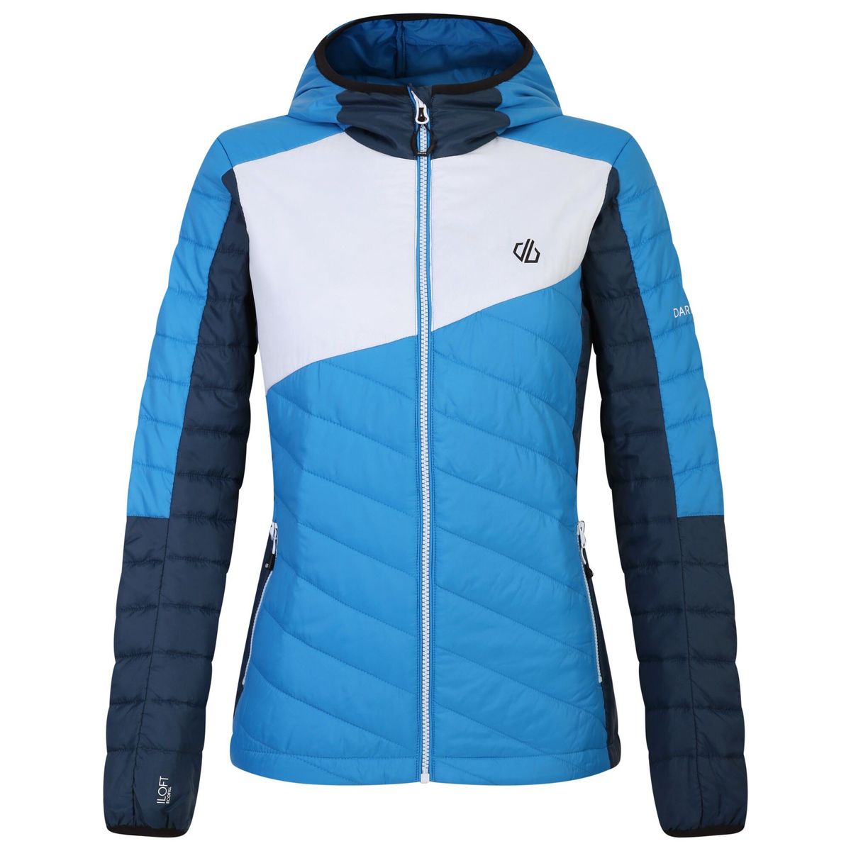 Gesteppte Kapuzenjacke im Colorblock-Design