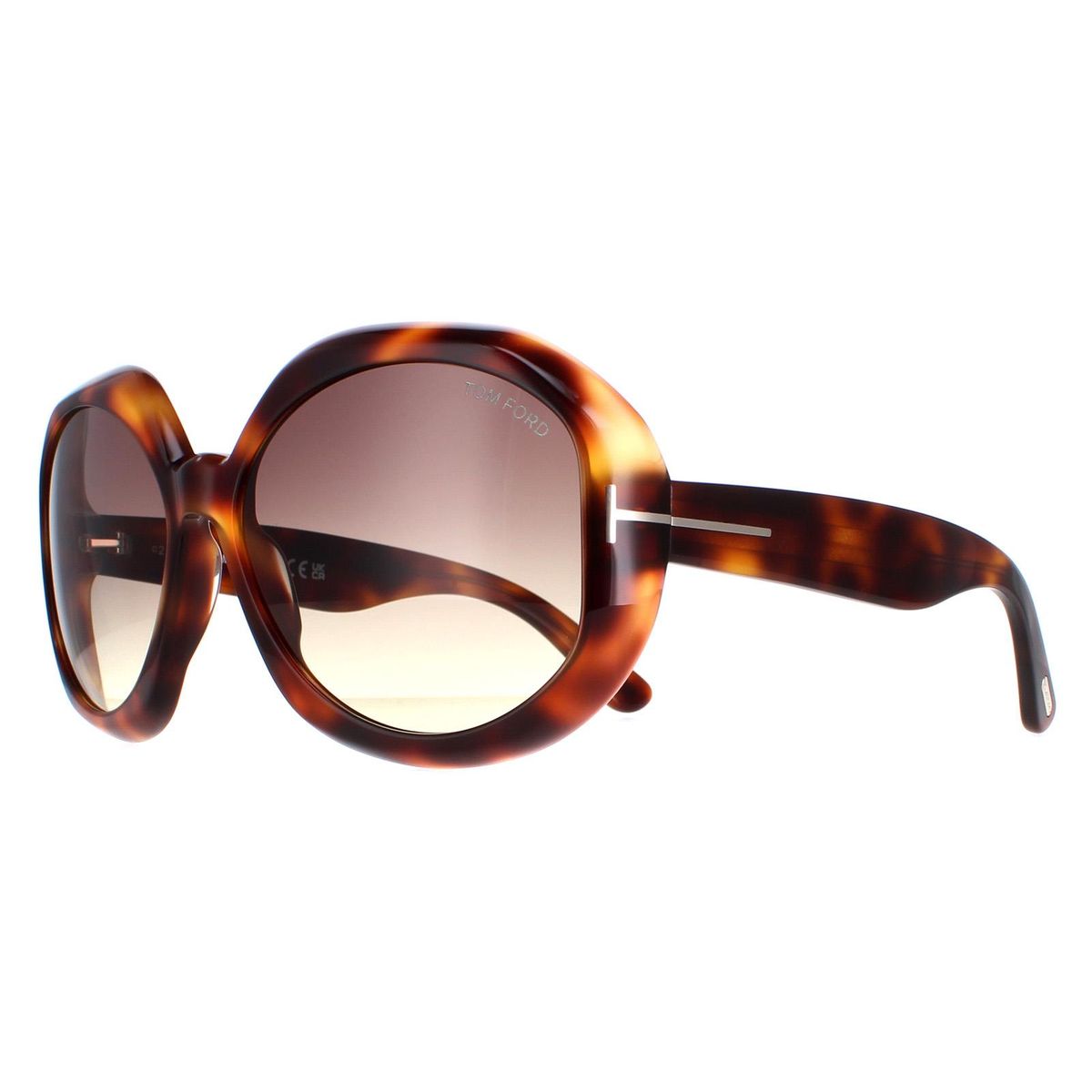 Übergroße Runde Sonnenbrille in Hornoptik
