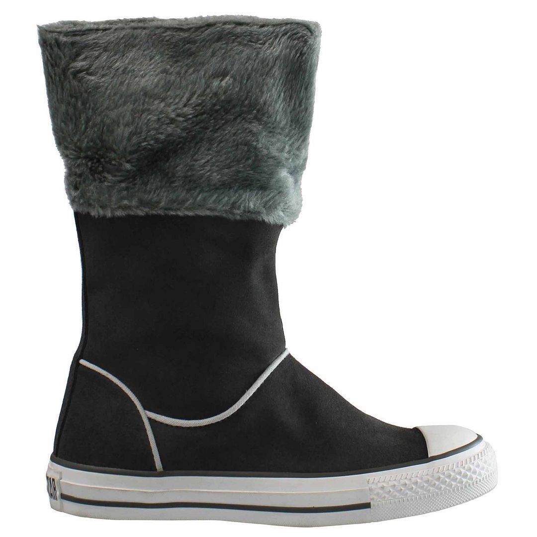 Sneaker-Stiefel mit Kunstfell-Besatz