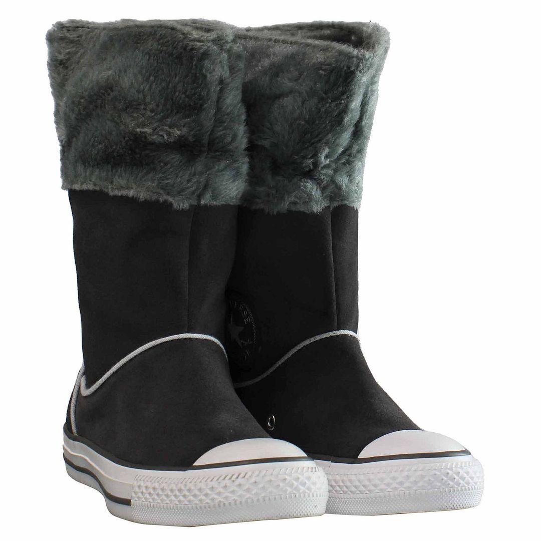 Sneaker-Stiefel mit Kunstfell-Besatz