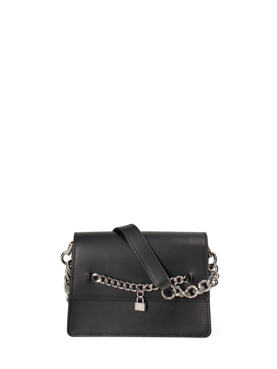Schultertasche mit Kettendetail und Schloss