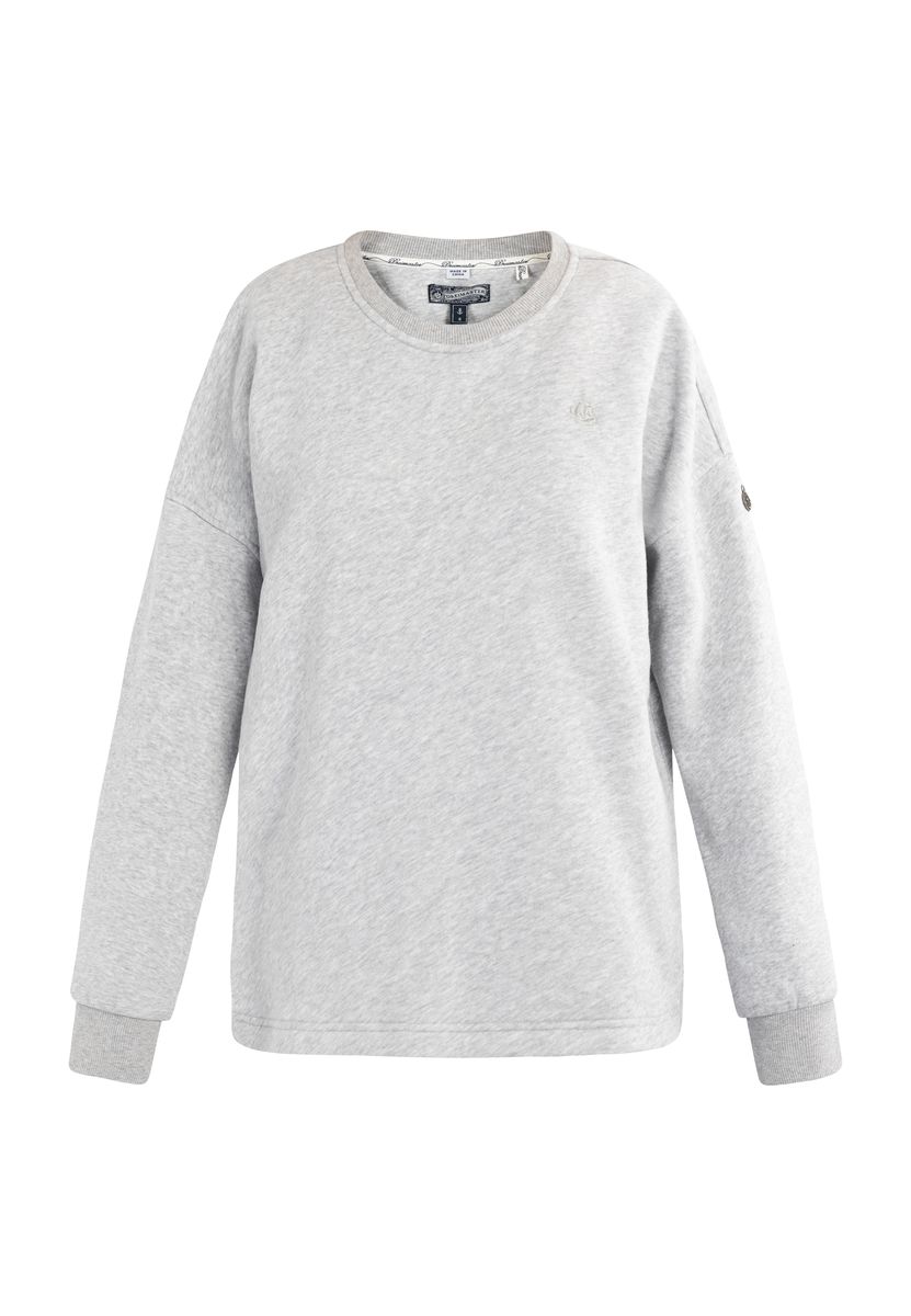 Oversize-Sweatshirt mit Rundhalsausschnitt in Melange