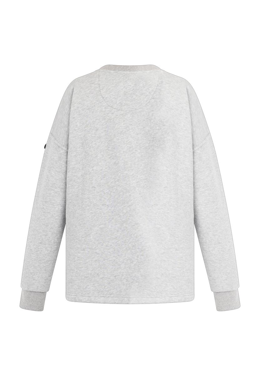 Oversize-Sweatshirt mit Rundhalsausschnitt in Melange
