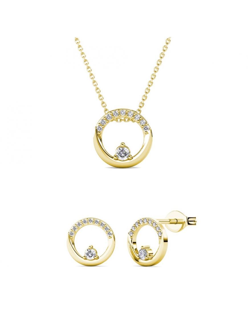 Schmuckset mit Kristallkreis-Anhängern