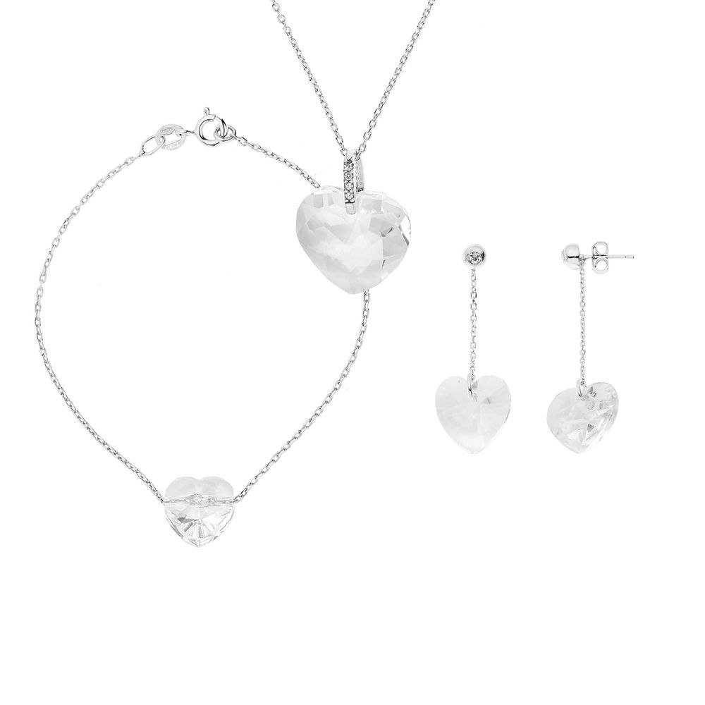 Funkelndes Herz-Schmuckset