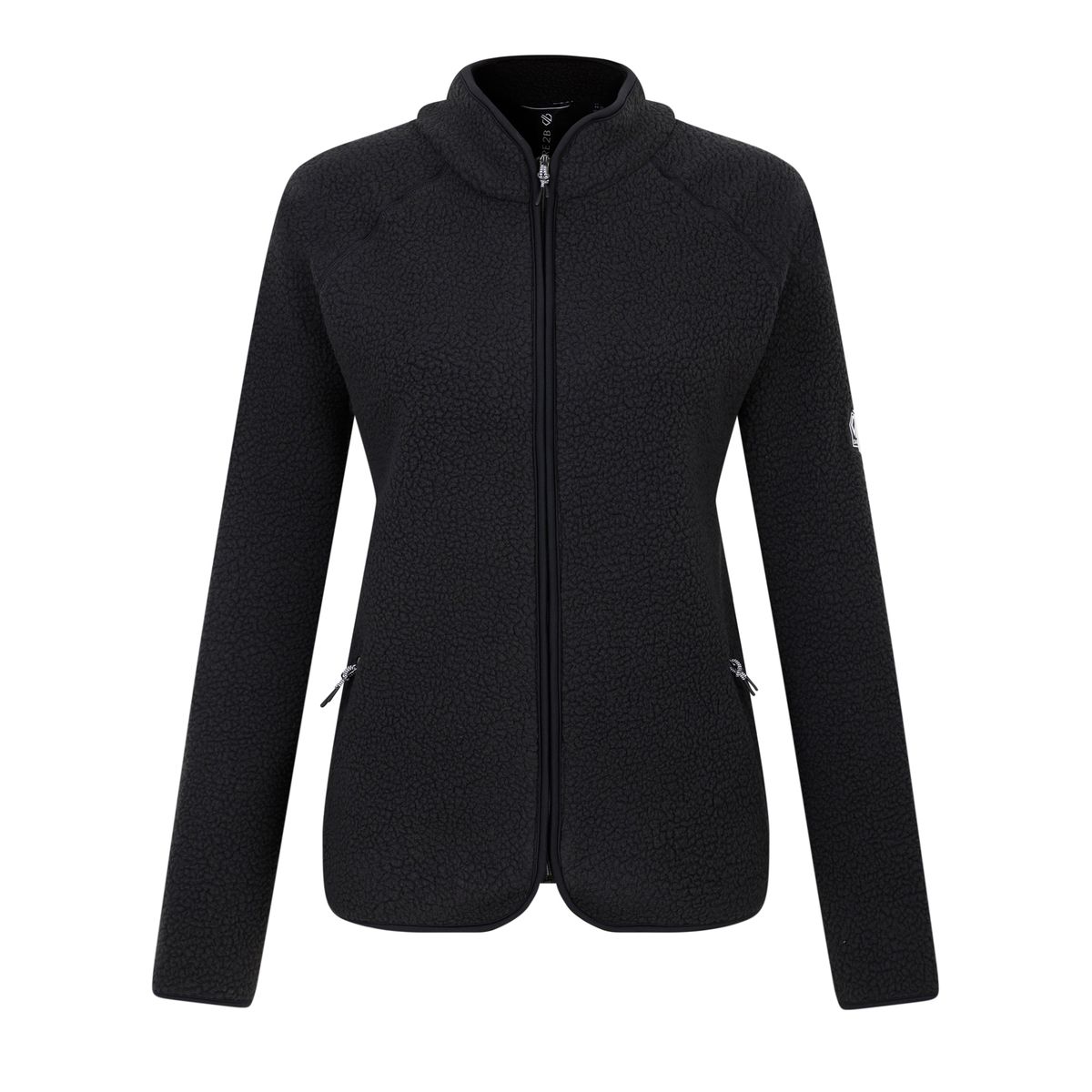 Strukturierte Teddy-Fleecejacke mit Reißverschluss