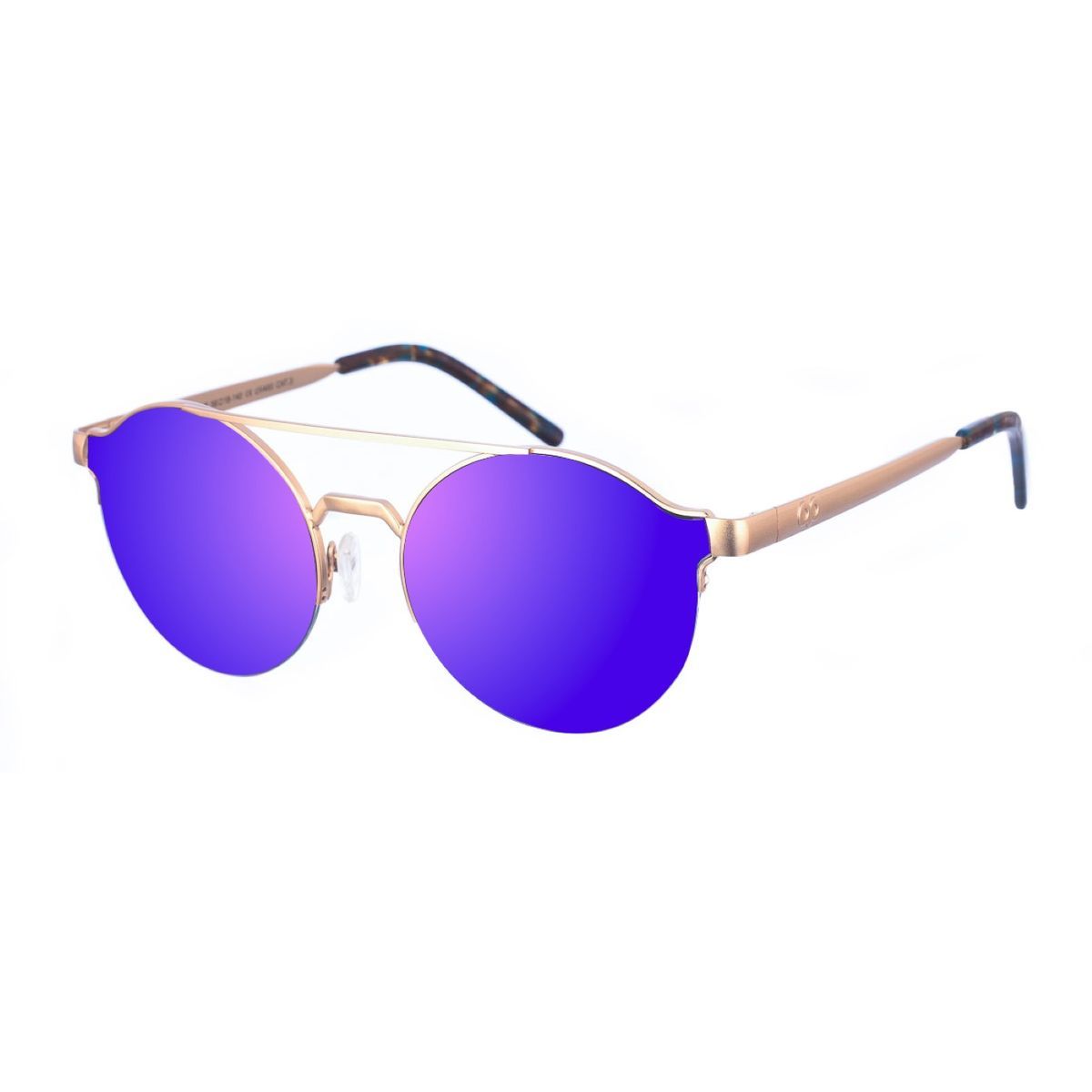 Runde verspiegelte Sonnenbrille mit Doppelsteg