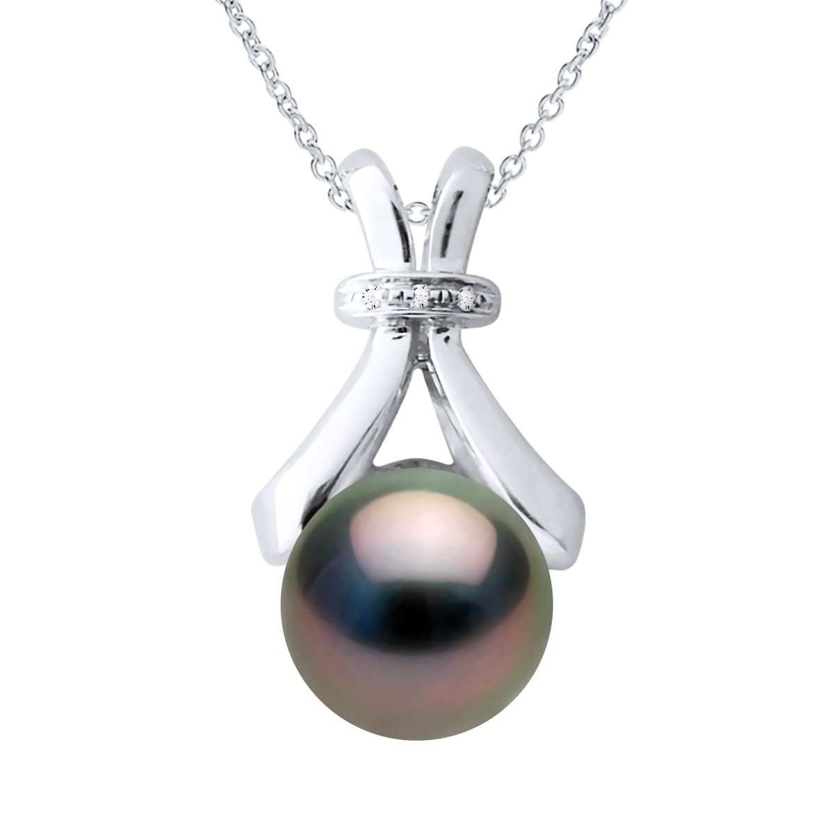 Anhänger mit Diamant und Tahitiperle
