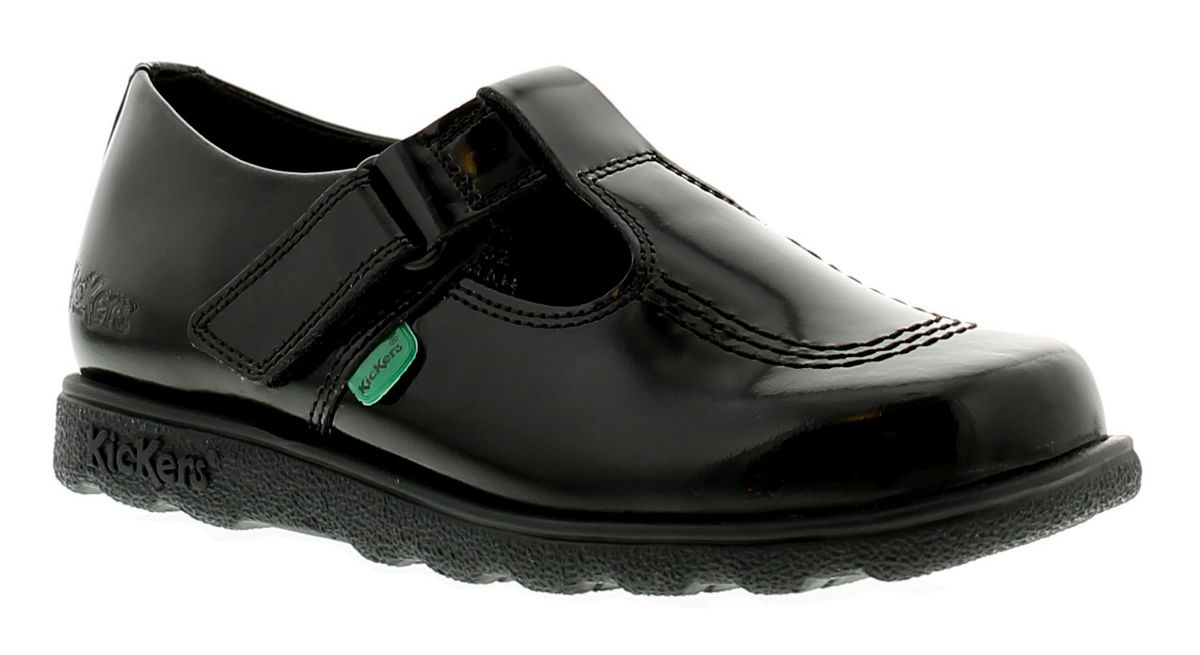 Polierte T-Steg Lacklederschuhe