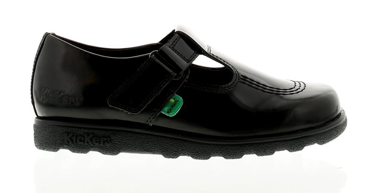 Polierte T-Steg Lacklederschuhe
