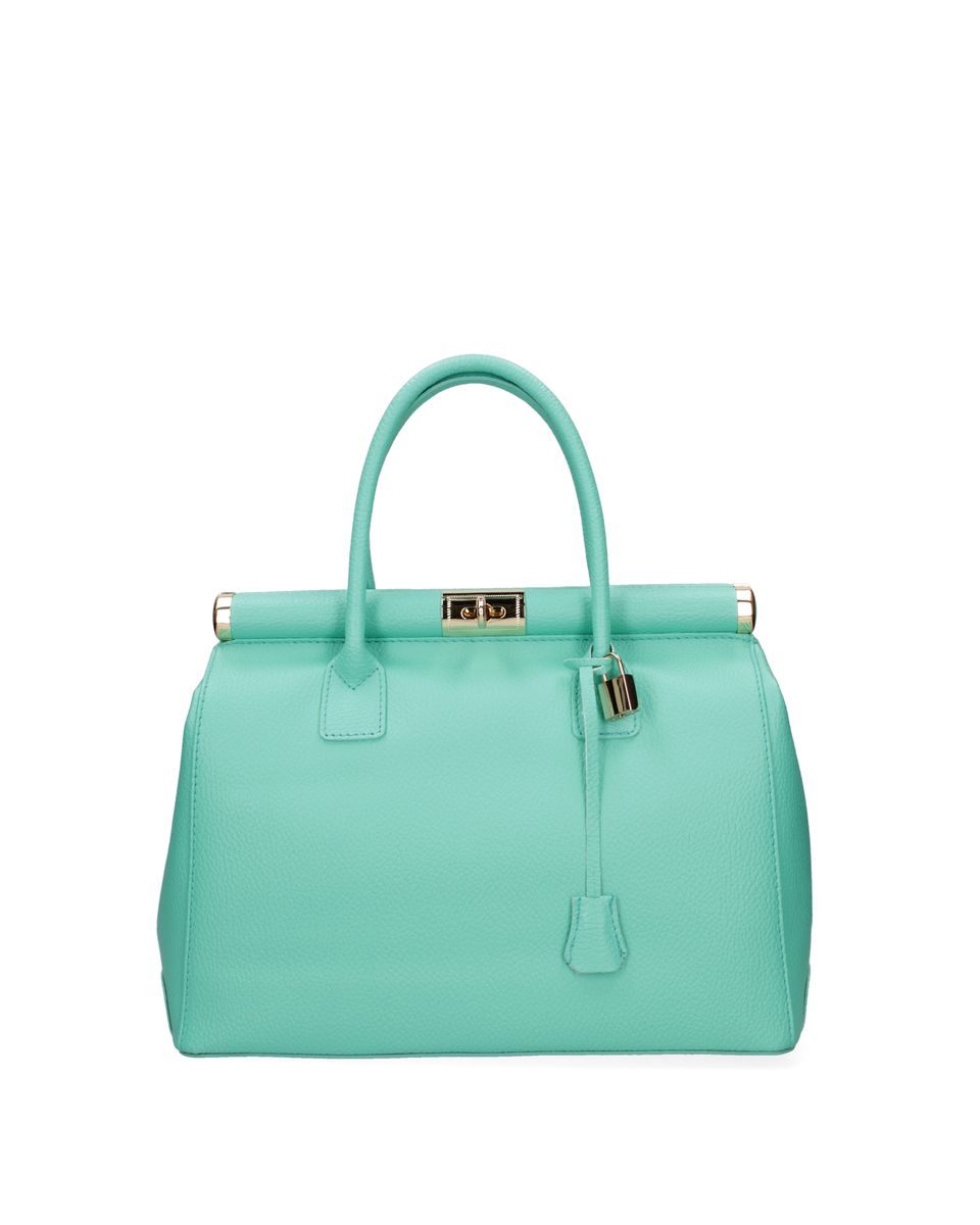 Henkeltasche aus genarbtem Leder