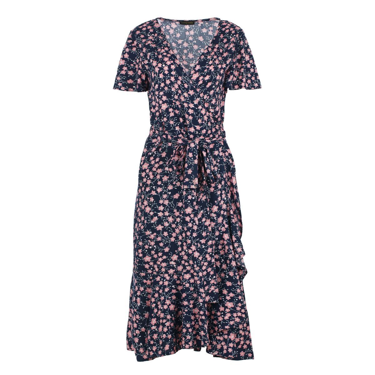 Midi-Wickelkleid mit floralem Muster