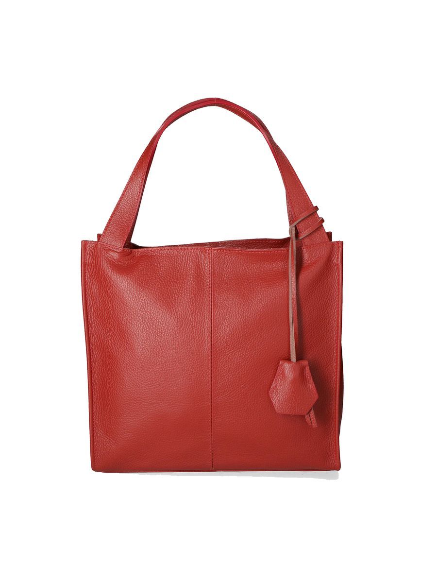 Minimalistische Leder-Schultertasche mit Struktur
