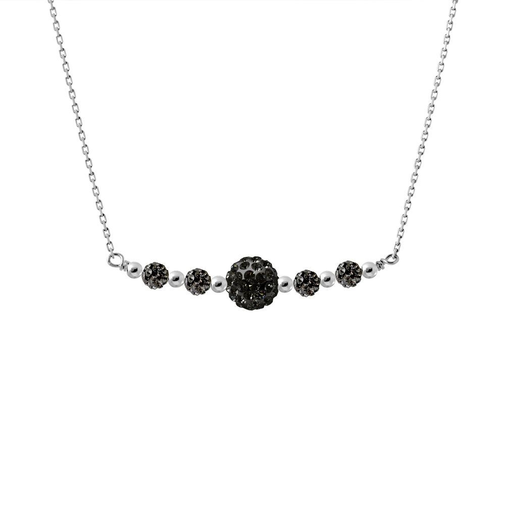 Elegante Halskette mit Kristallkugeln