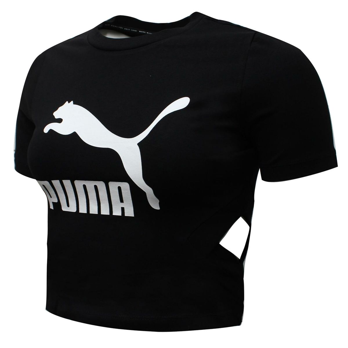 Logo-Print Crop-Top mit Cut-outs
