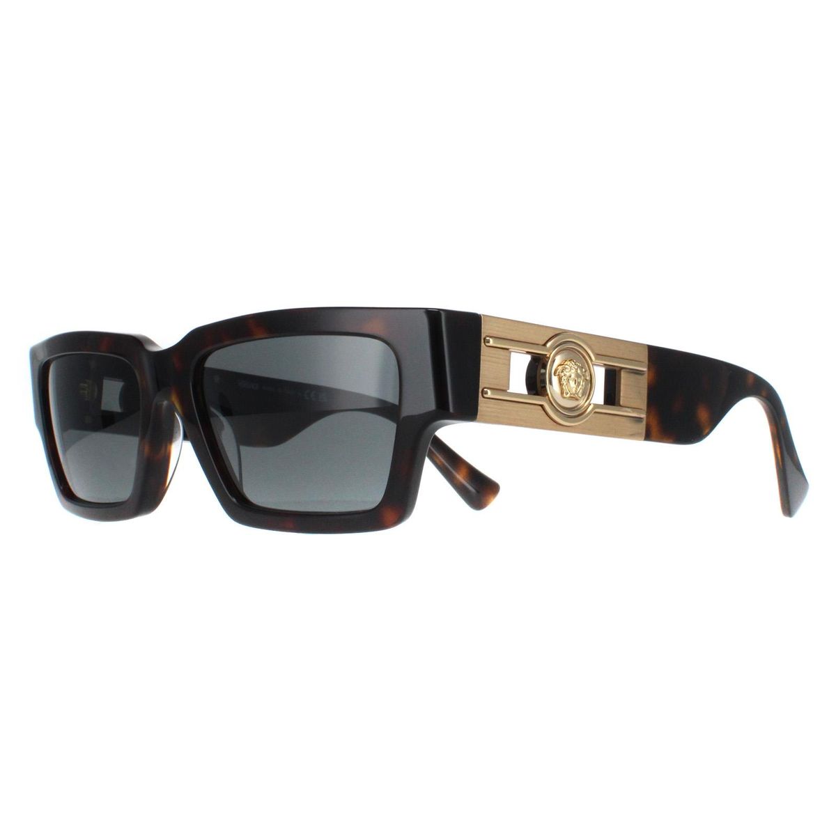Rechteckige Sonnenbrille mit Medusa-Emblem