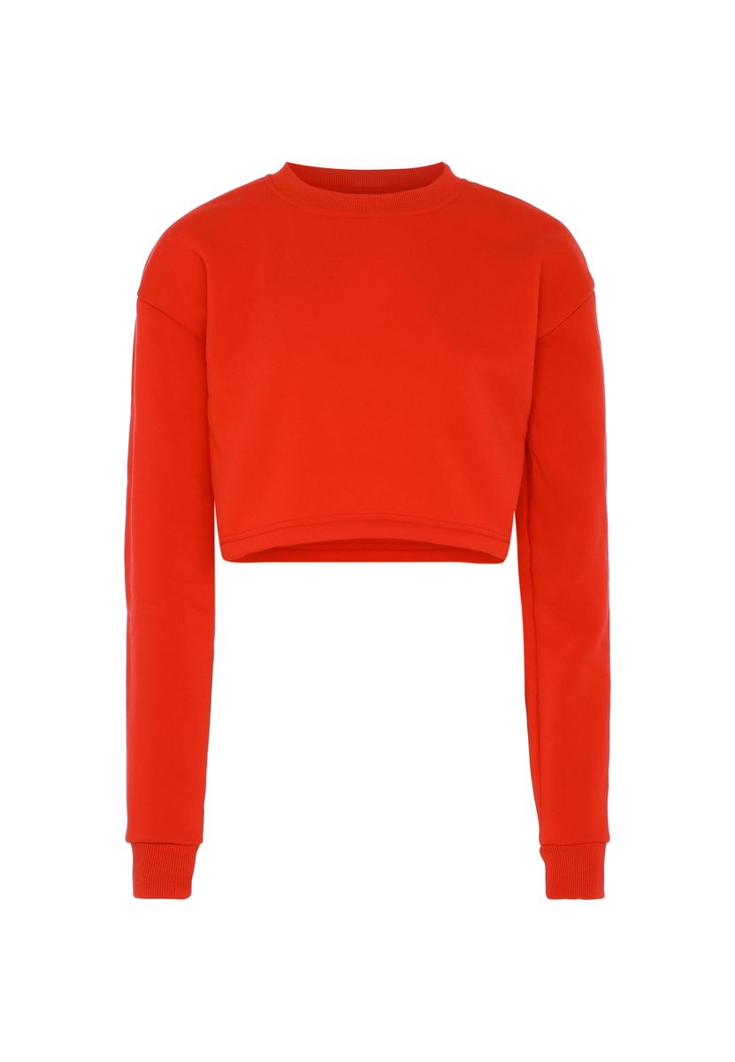 Kurz geschnittenes Sweatshirt mit überschnittenen Schultern