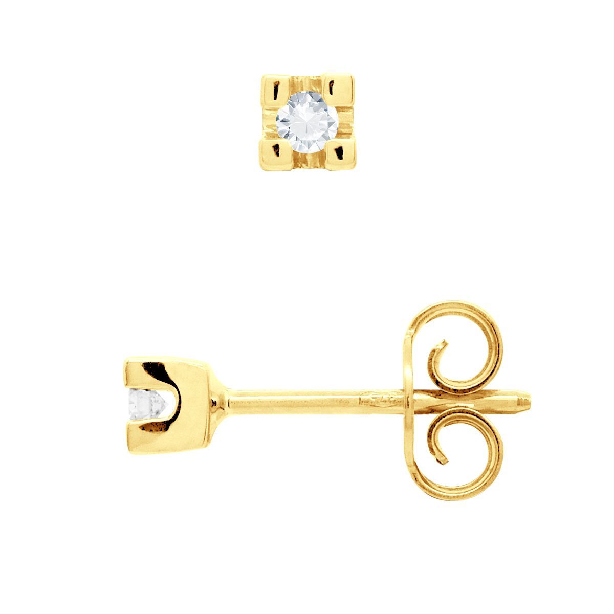 Klassische quadratische Diamant-Solitärstecker