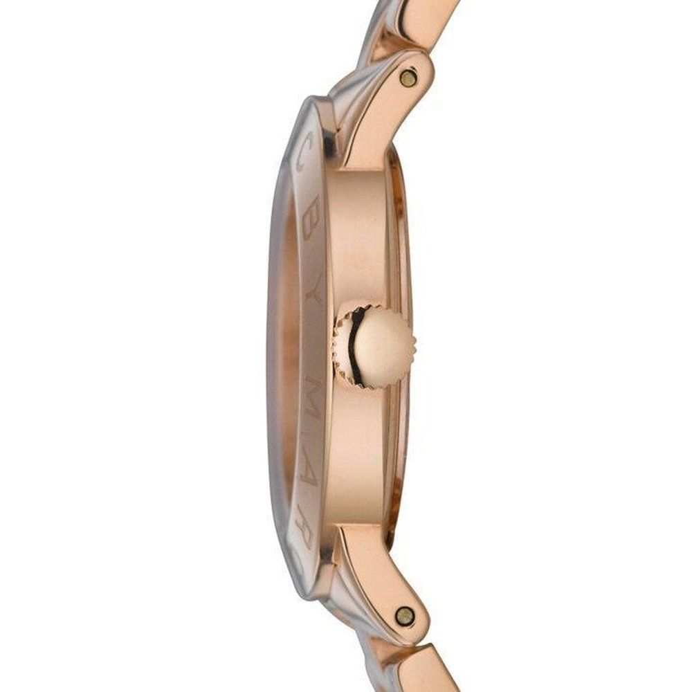 Kristallbesetzte Armbanduhr in Roségold