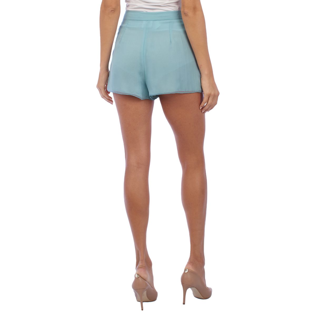 Fließende High-Waist-Faltenshorts