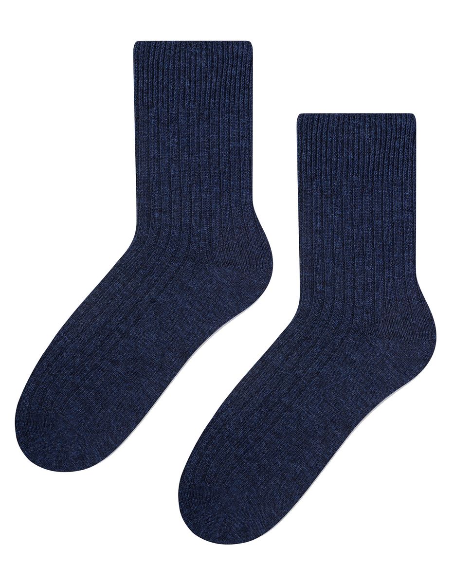 Warme Gerippte Woll-Wadensocken