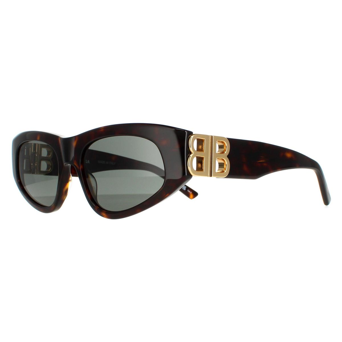 Markante ovale Sonnenbrille mit Logo-Bügeln