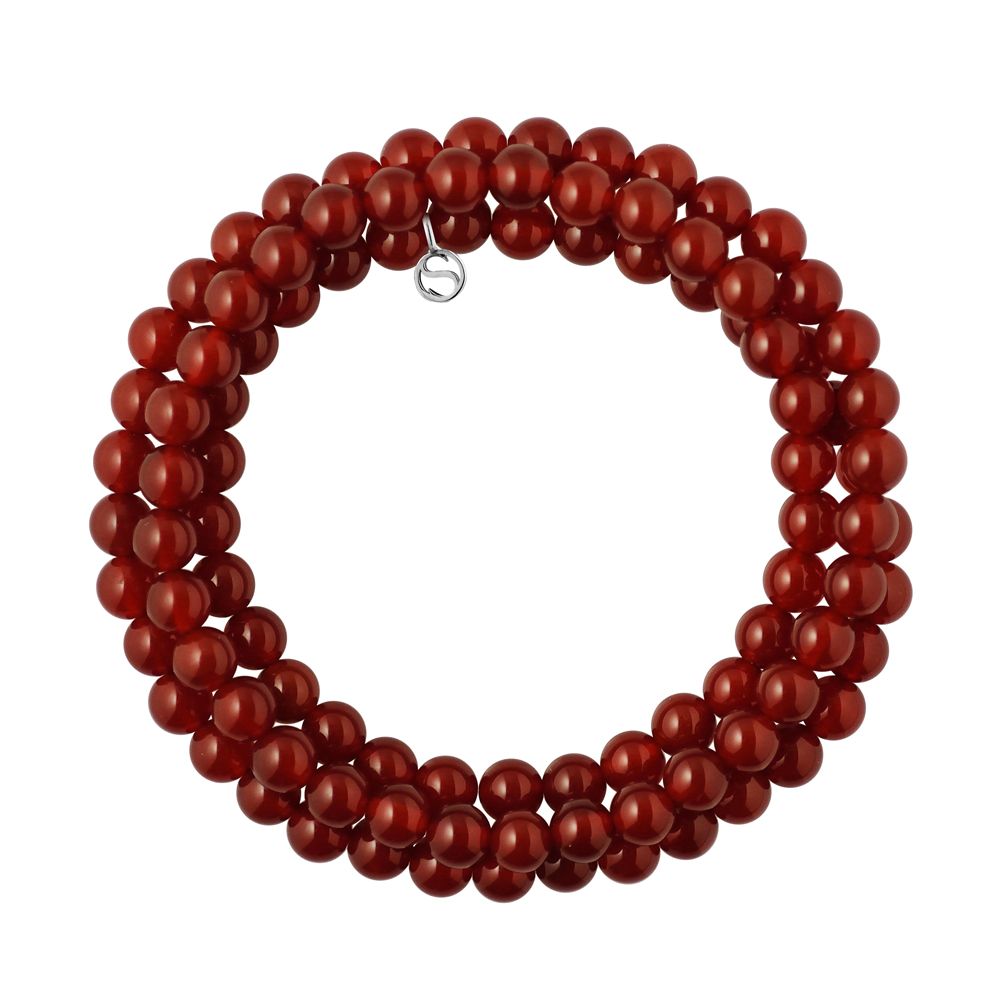 Dreireihiges Rotes Achat Armband