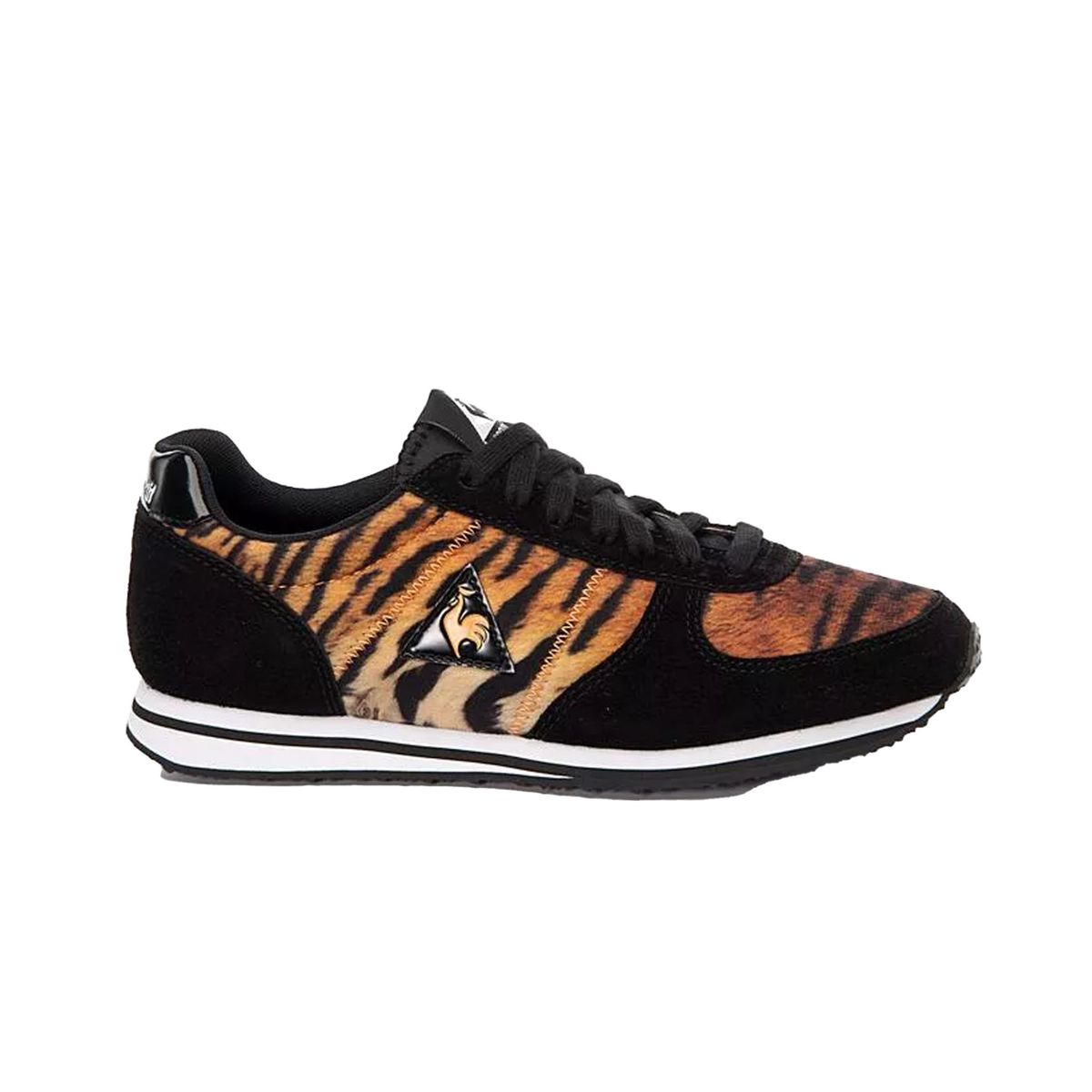 Sneaker mit Tigermuster aus Kunstfell