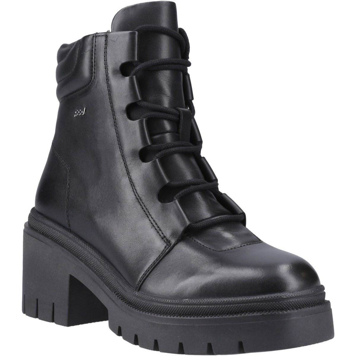 Leder-Stiefeletten mit Karree-Spitze