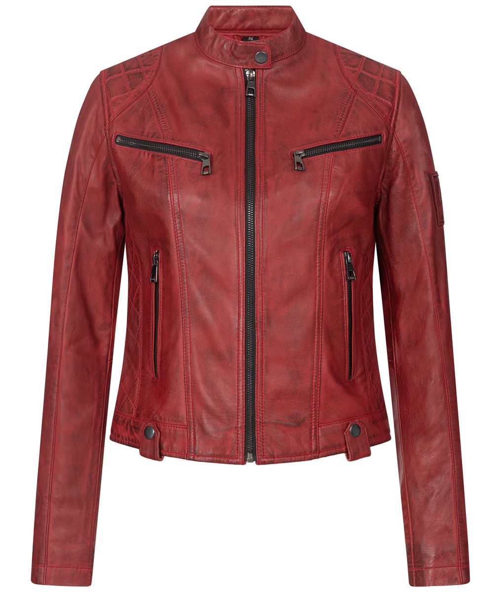 Lederjacke im Distressed-Biker-Stil
