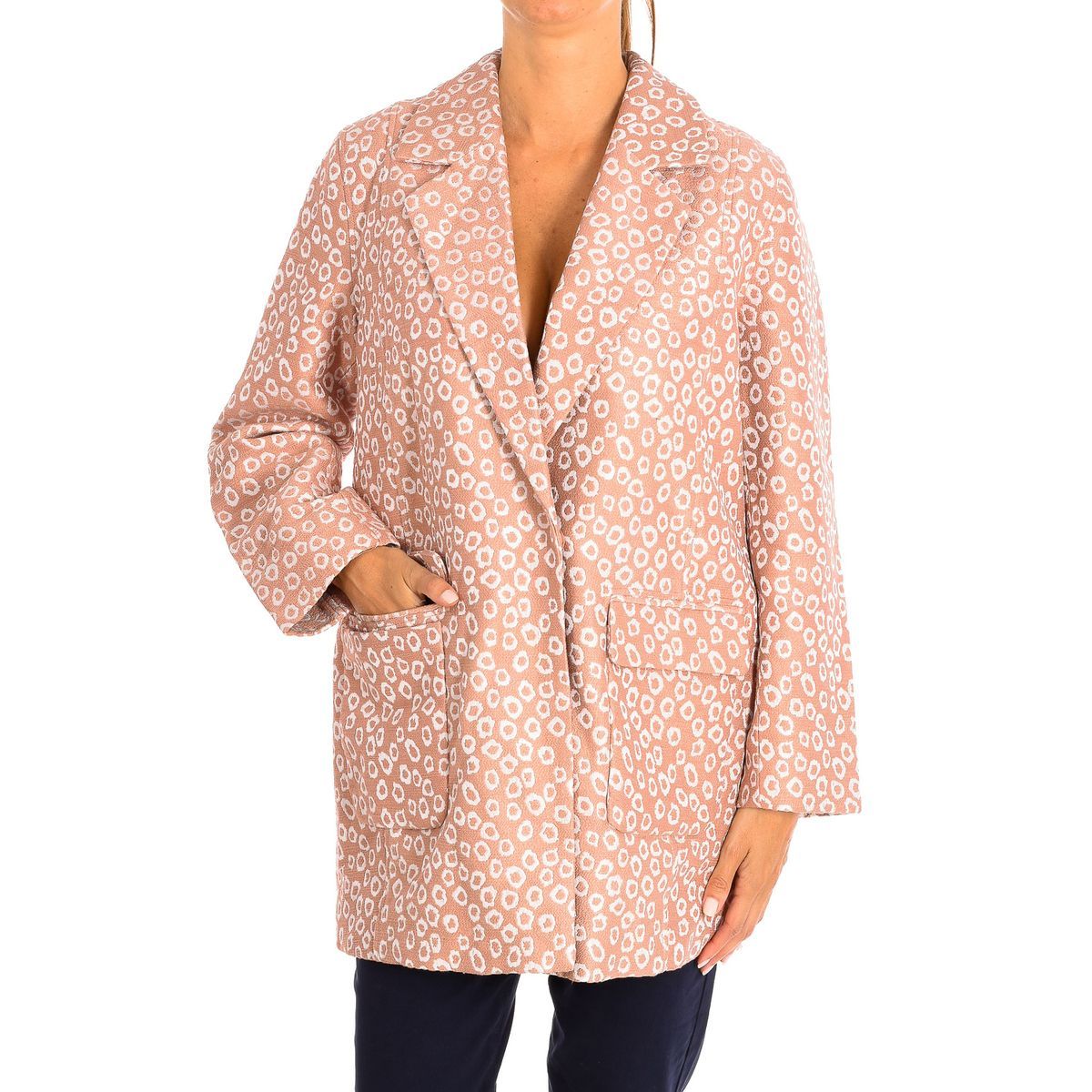 Gemusterte lange Reversjacke