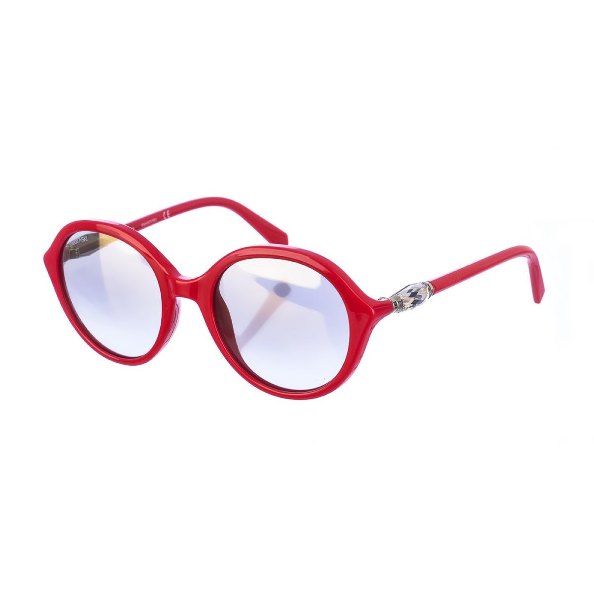 Ovale Acetat-Sonnenbrille mit Kristallen