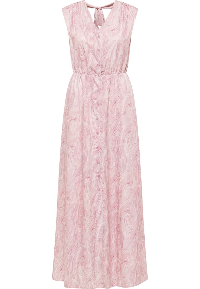 Maxikleid mit Wirbelmuster und Smok-Taille