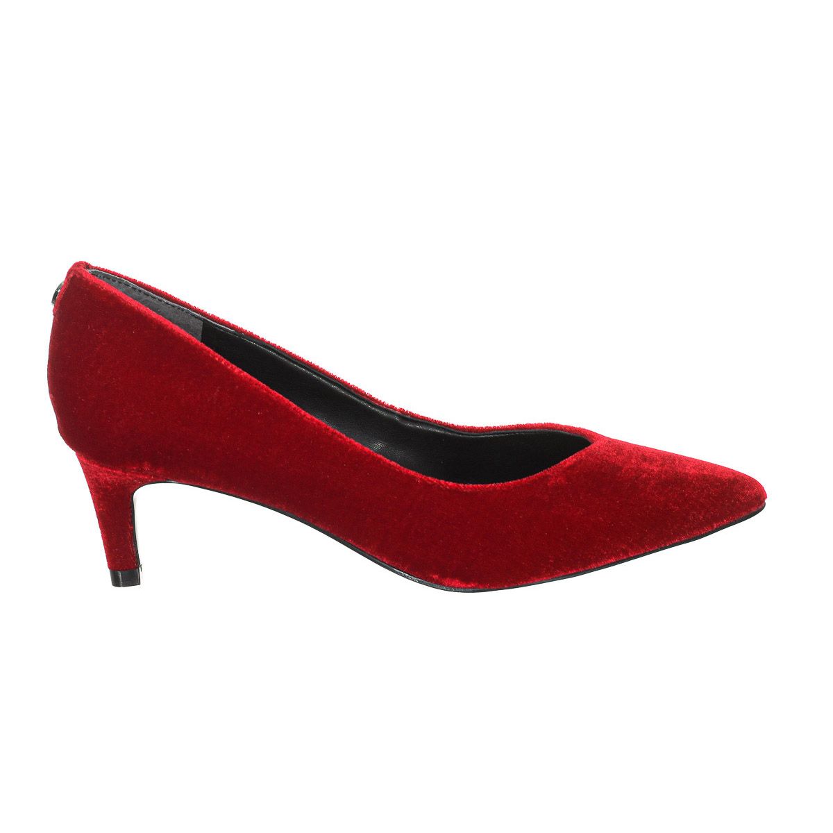 Spitze Samt-Pumps mit Pfennigabsatz