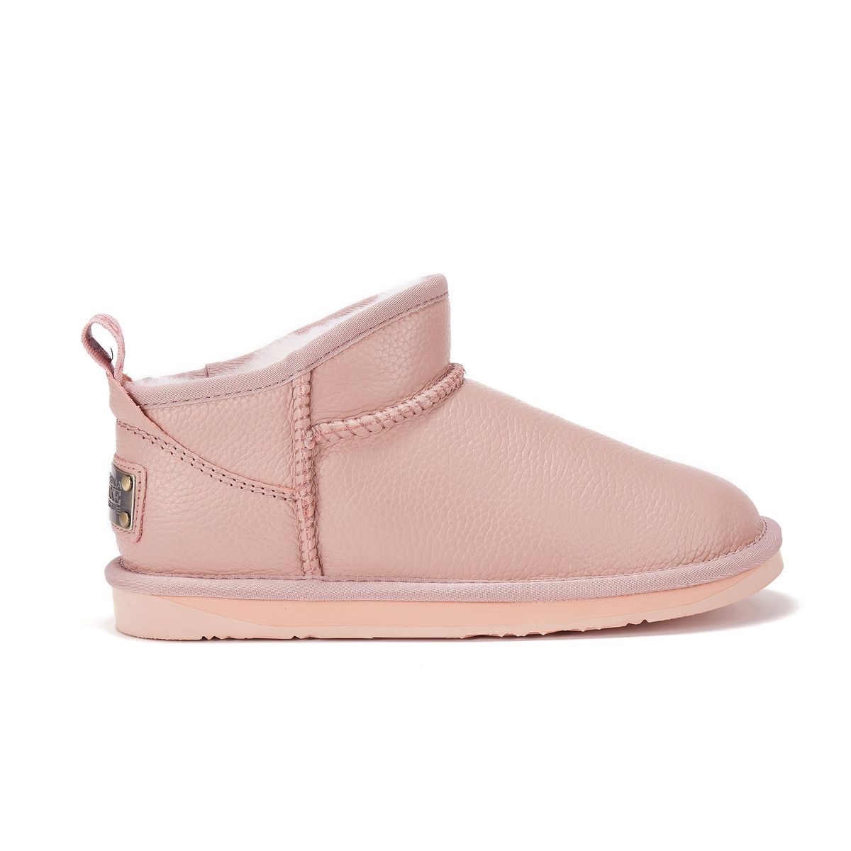 Ultra-kurze Lammfell-Boots aus Leder